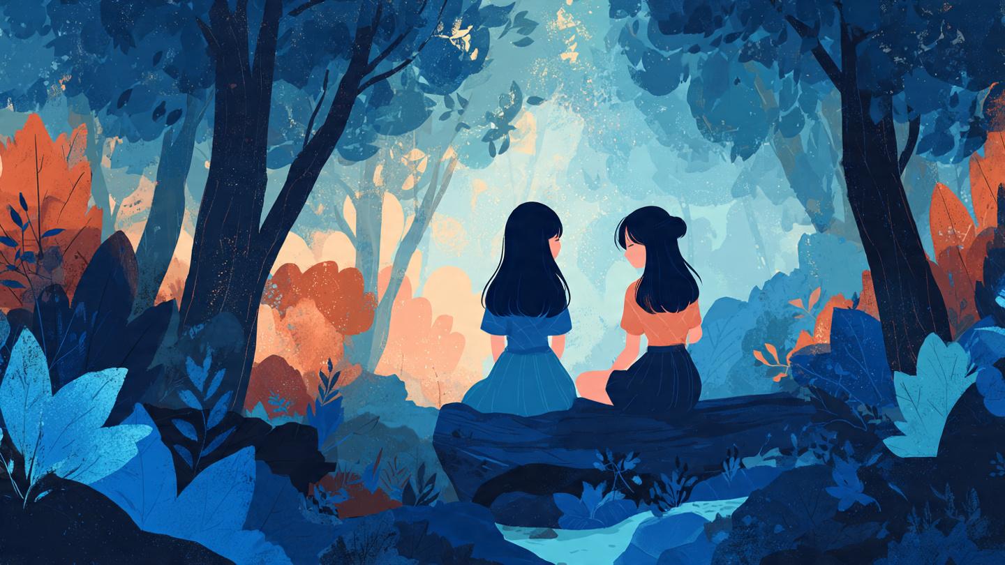 Two introverts sharing a quiet, intimate moment building emotional connection